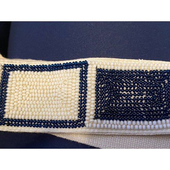 Nautical Design Seed Bead Blue and White Belt Stretch, SZ36 - The Bungalow main image 6